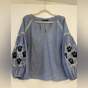 Zara embroidered top